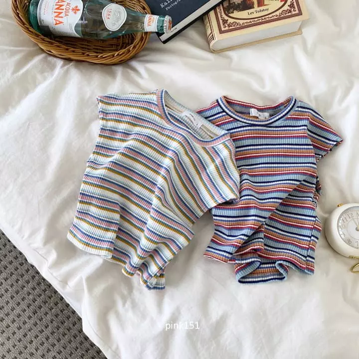 Pink151 - Korean Children Fashion - #Kfashion4kids - Rainbow Rib Tee