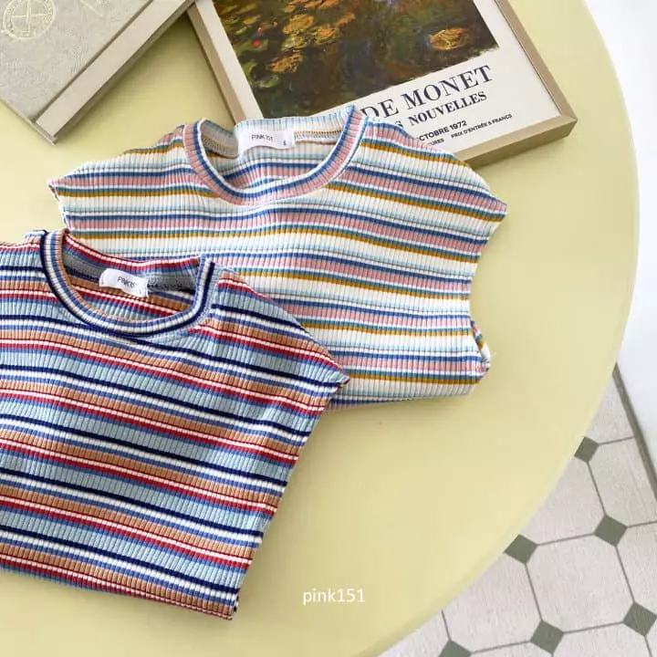 Pink151 - Korean Children Fashion - #childofig - Rainbow Rib Tee - 9