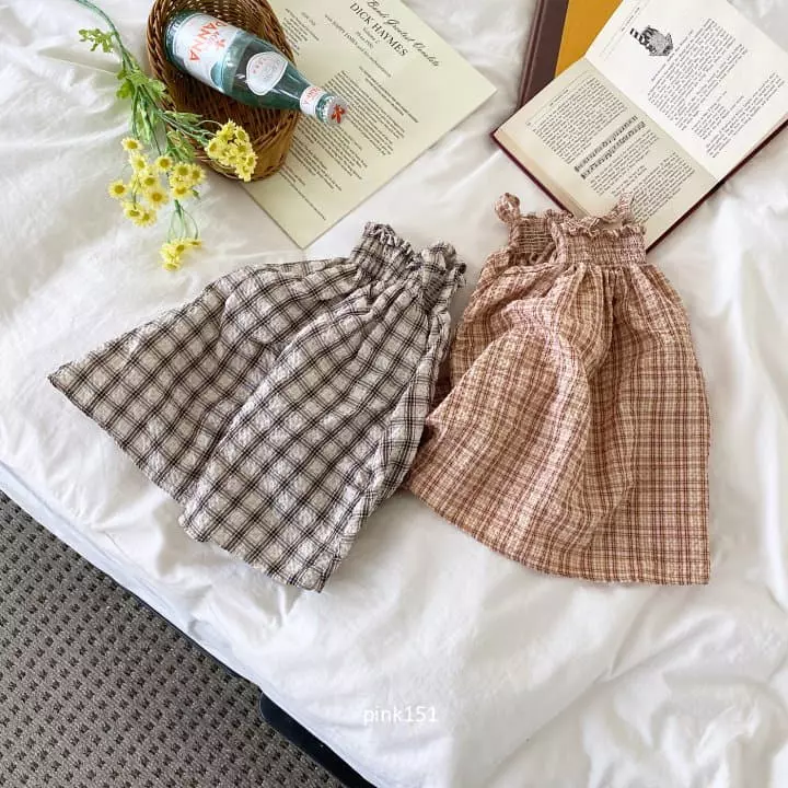 Pink151 - Korean Children Fashion - #fashionkids - Smocked Check One-piece