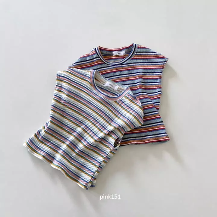 Pink151 - Korean Children Fashion - #littlefashionista - Rainbow Rib Tee - 2