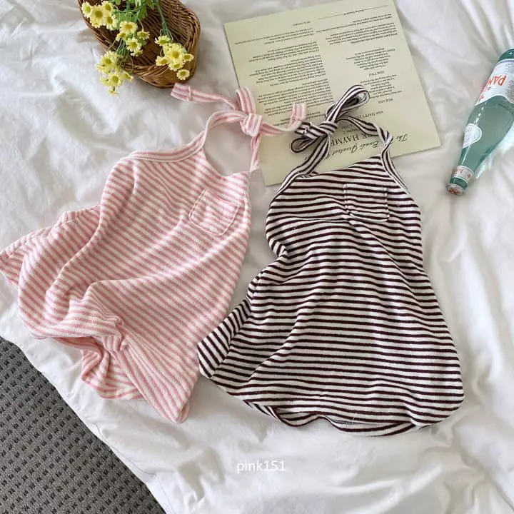 Pink151 - Korean Children Fashion - #minifashionista - Stripes Wholter One-piece - 2