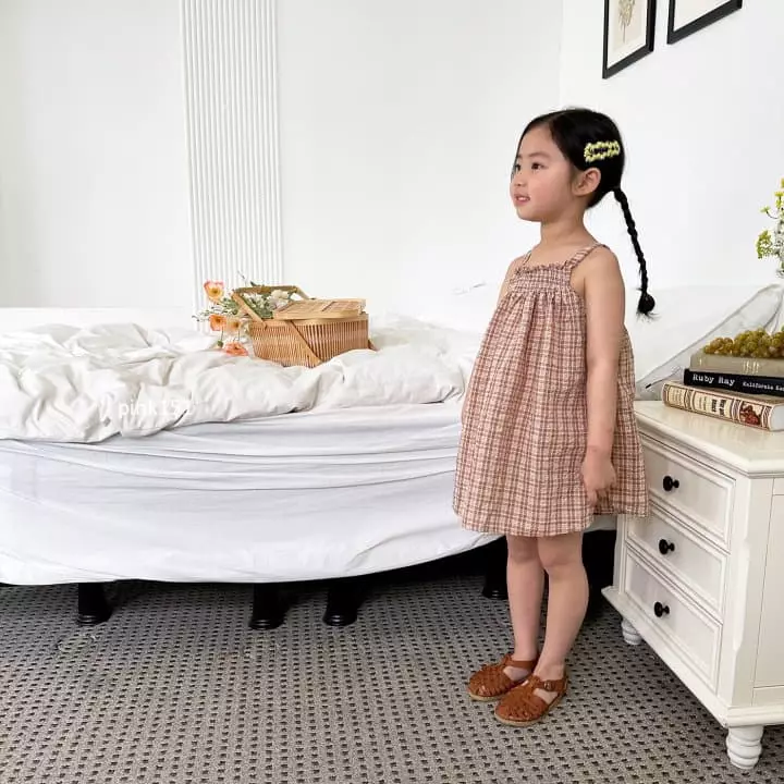 Pink151 - Korean Children Fashion - #stylishchildhood - Smocked Check One-piece - 12
