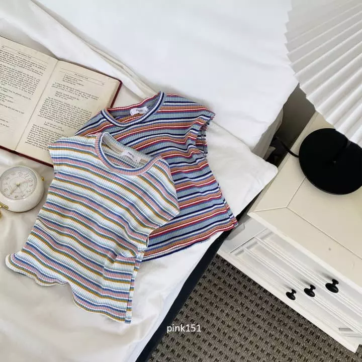 Pink151 - Korean Children Fashion - #stylishchildhood - Rainbow Rib Tee - 8