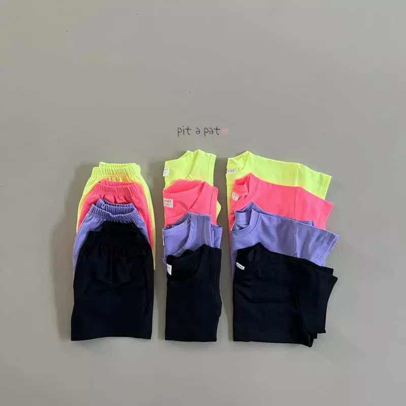 Pitapat - Korean Children Fashion - #childofig - Airo Mesh Short Tee Sleeveless Bottom Set - 10