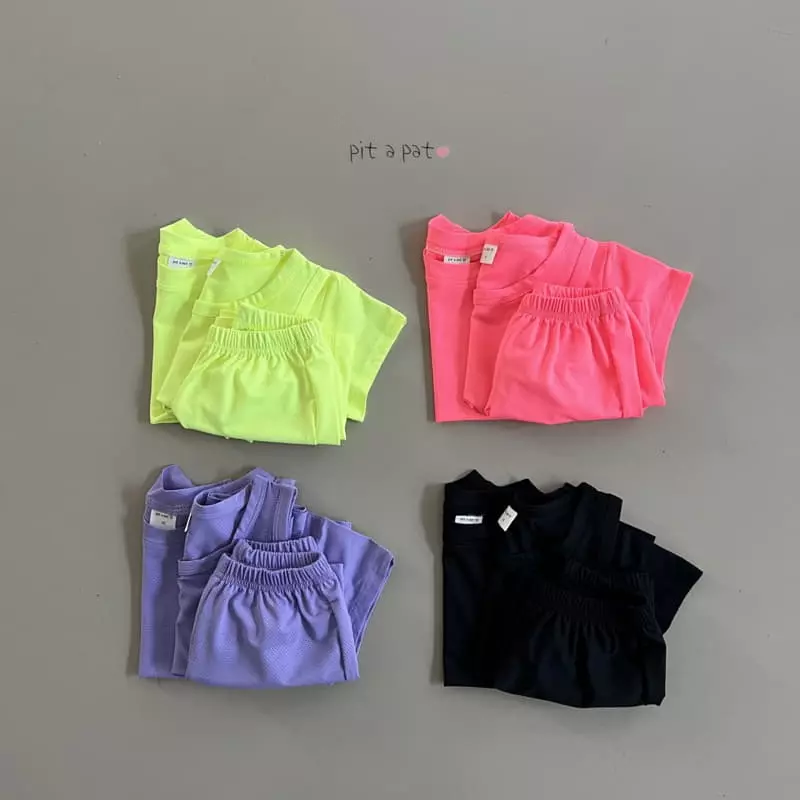 Pitapat - Korean Children Fashion - #childrensboutique - Airo Mesh Short Tee Sleeveless Bottom Set - 11
