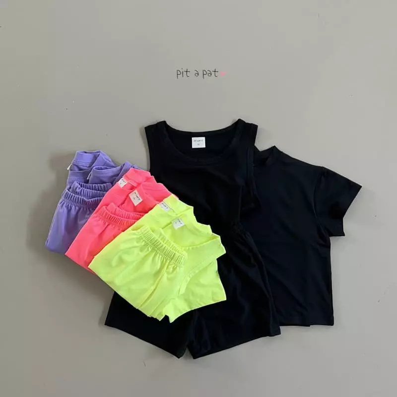 Pitapat - Korean Children Fashion - #kidsstore - Airo Mesh Short Tee Sleeveless Bottom Set - 2