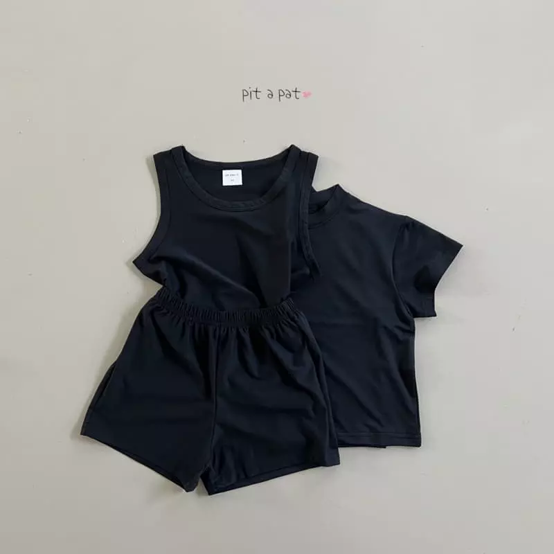 Pitapat - Korean Children Fashion - #magicofchildhood - Airo Mesh Short Tee Sleeveless Bottom Set - 6