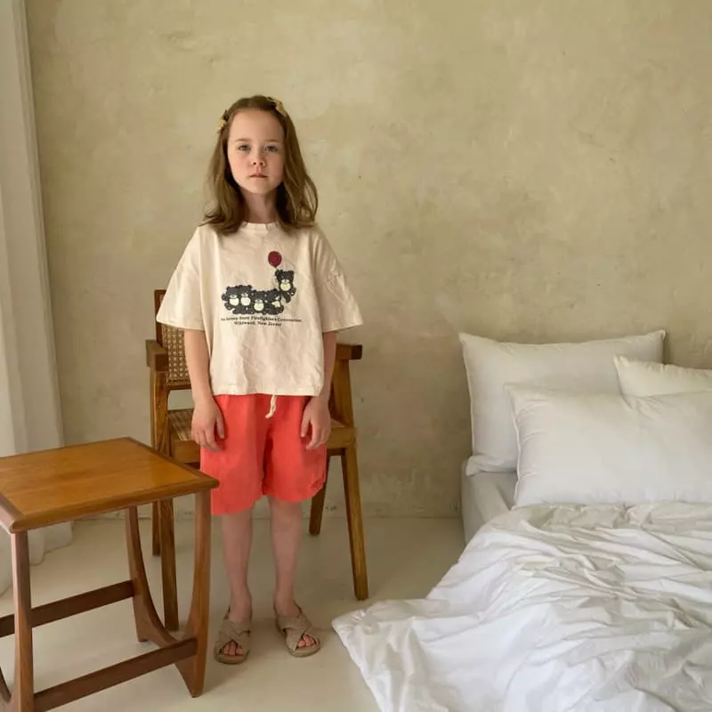 Plan B - Korean Children Fashion - #Kfashion4kids - Red Balloon Bear Tee - 8