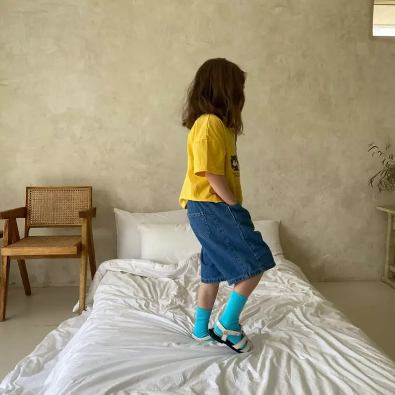 Plan B - Korean Children Fashion - #prettylittlegirls - Denim Slit Shorts - 4