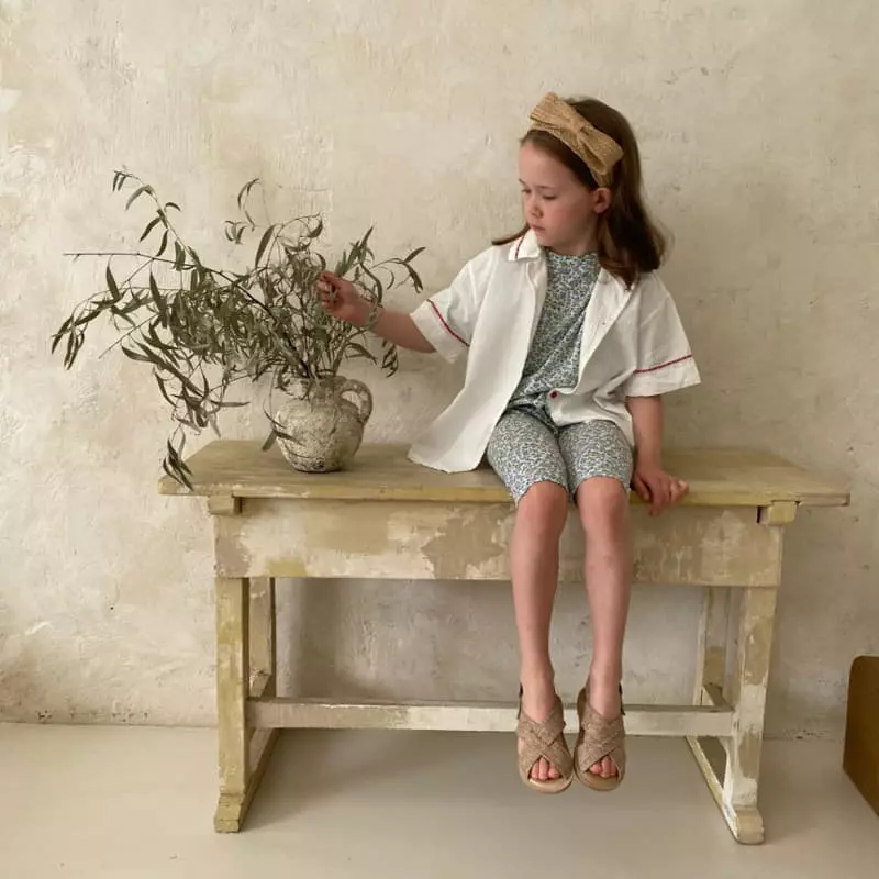 Plan B - Korean Children Fashion - #designkidswear - Flower Top Bottom Set