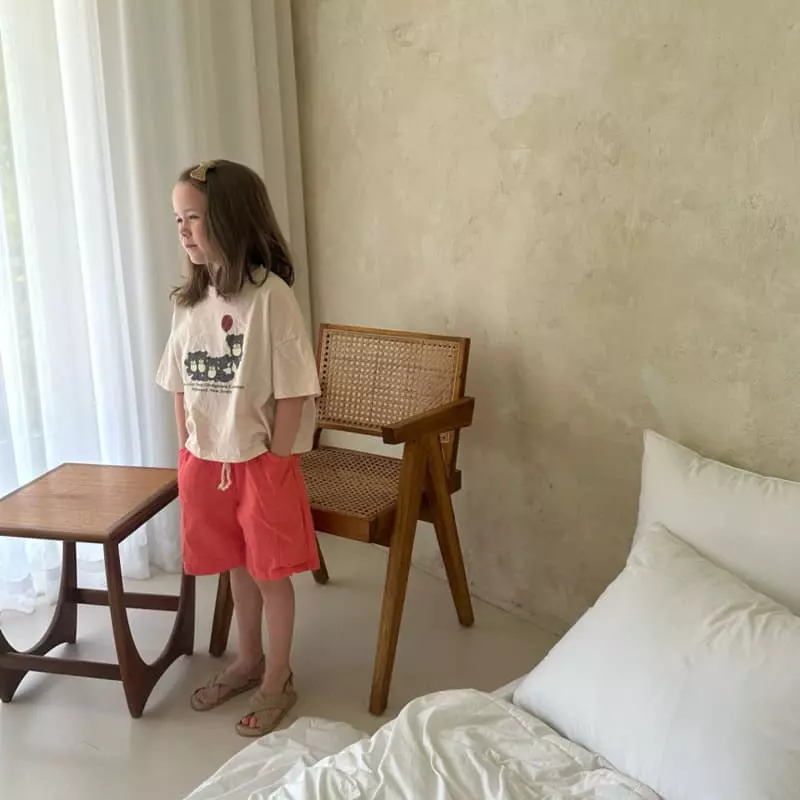 Plan B - Korean Children Fashion - #discoveringself - Red Balloon Bear Tee - 3