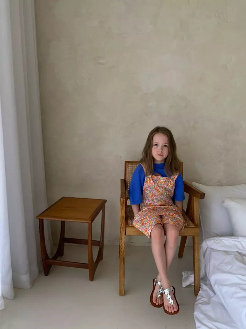 Plan B - Korean Children Fashion - #kidsshorts - Flower Overalls - 2