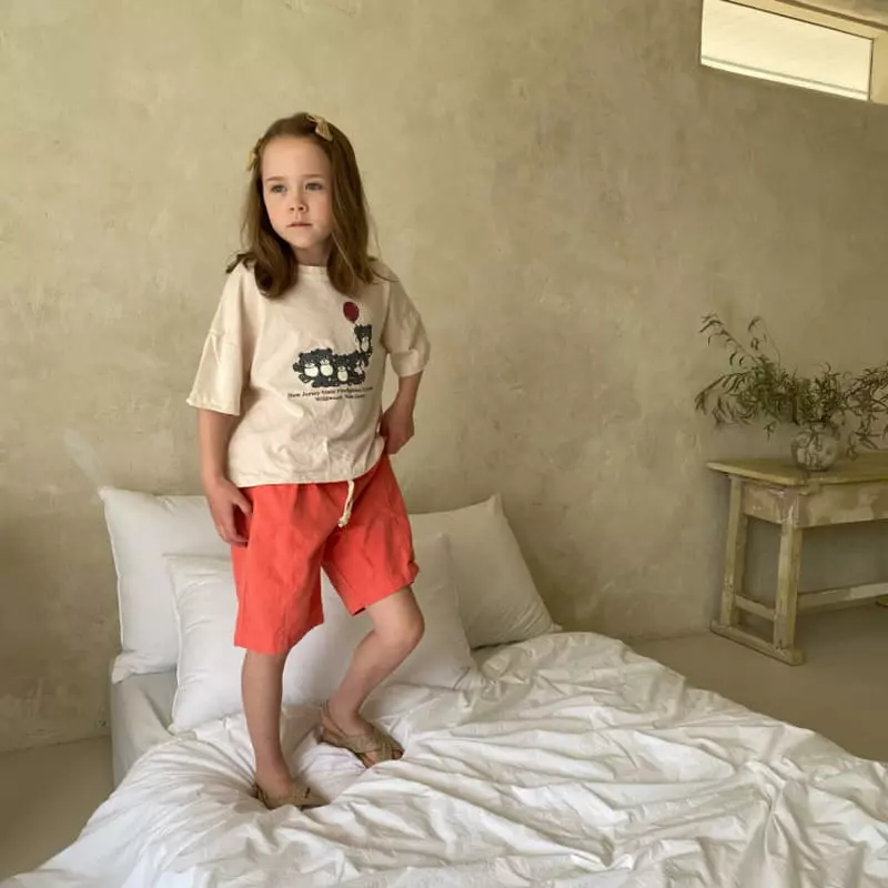 Plan B - Korean Children Fashion - #kidsshorts - Red Balloon Bear Tee - 5