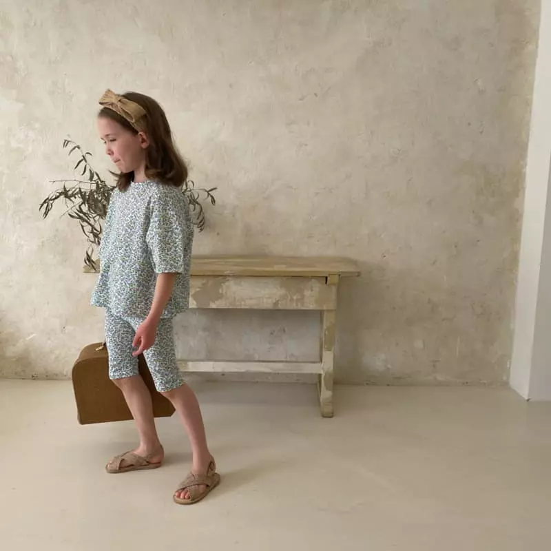 Plan B - Korean Children Fashion - #fashionkids - Flower Top Bottom Set - 4