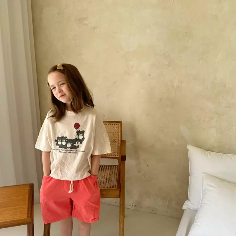 Plan B - Korean Children Fashion - #prettylittlegirls - Red Balloon Bear Tee - 12