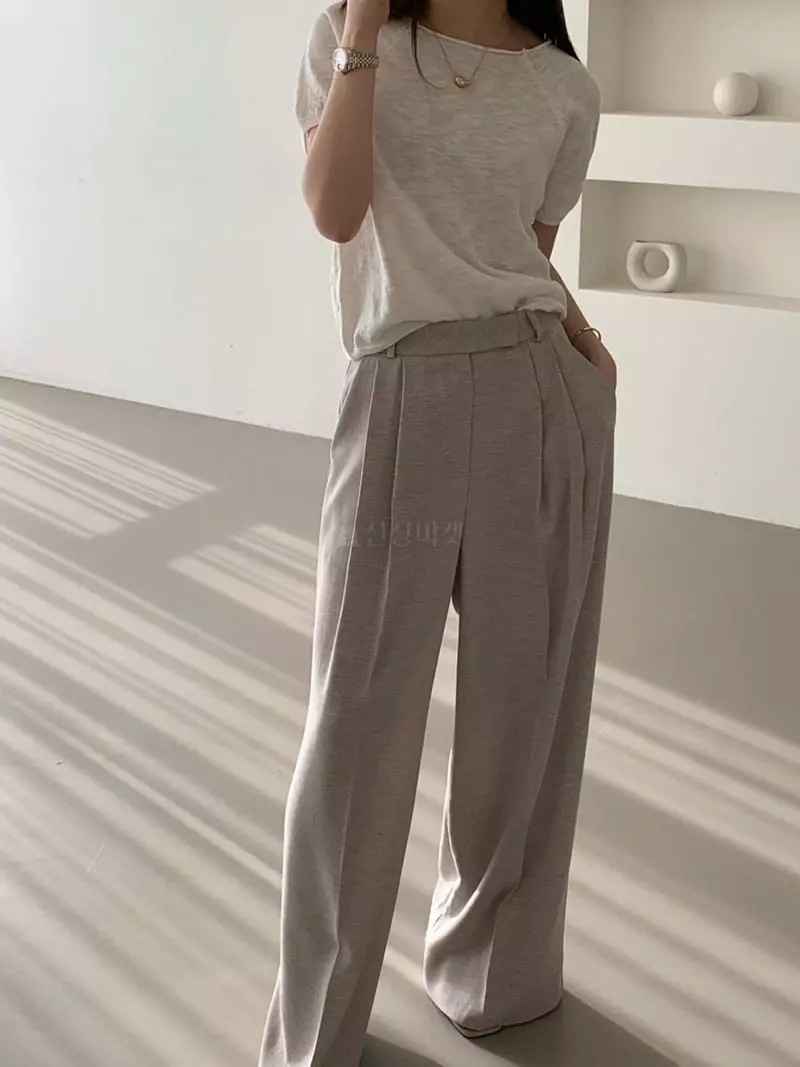 Proper - Korean Women Fashion - #momslook - Bian Knit Tee - 8