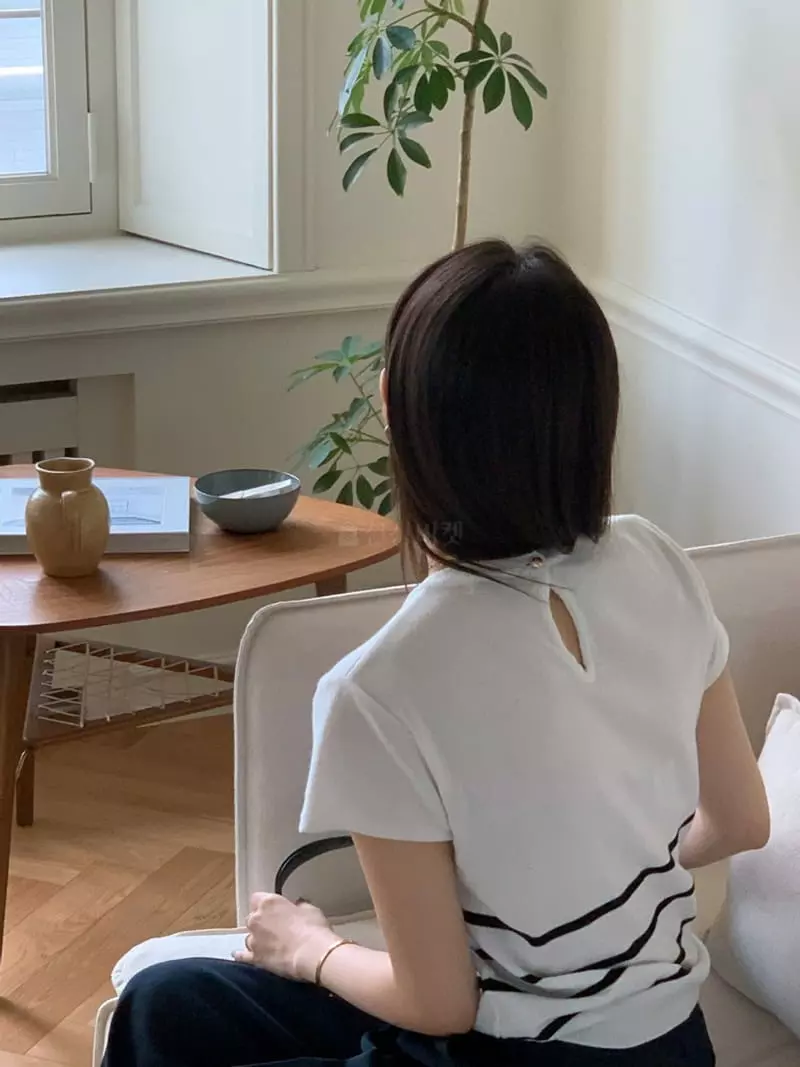 Proper - Korean Women Fashion - #momslook - Bone Knit Tee - 12