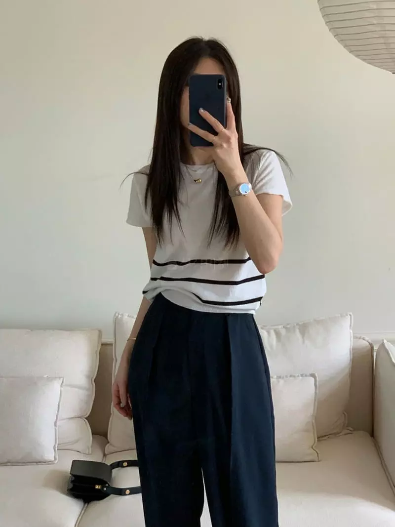 Proper - Korean Women Fashion - #momslook - Bone Knit Tee - 8