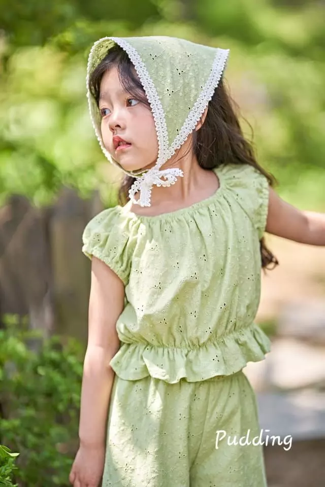 Pudding - Korean Children Fashion - #kidzfashiontrend - Embrodiery Top Bottom Set - 11