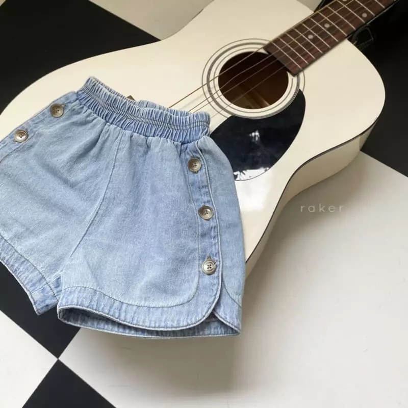 Raker - Korean Children Fashion - #magicofchildhood - Button Shorts Denim - 3