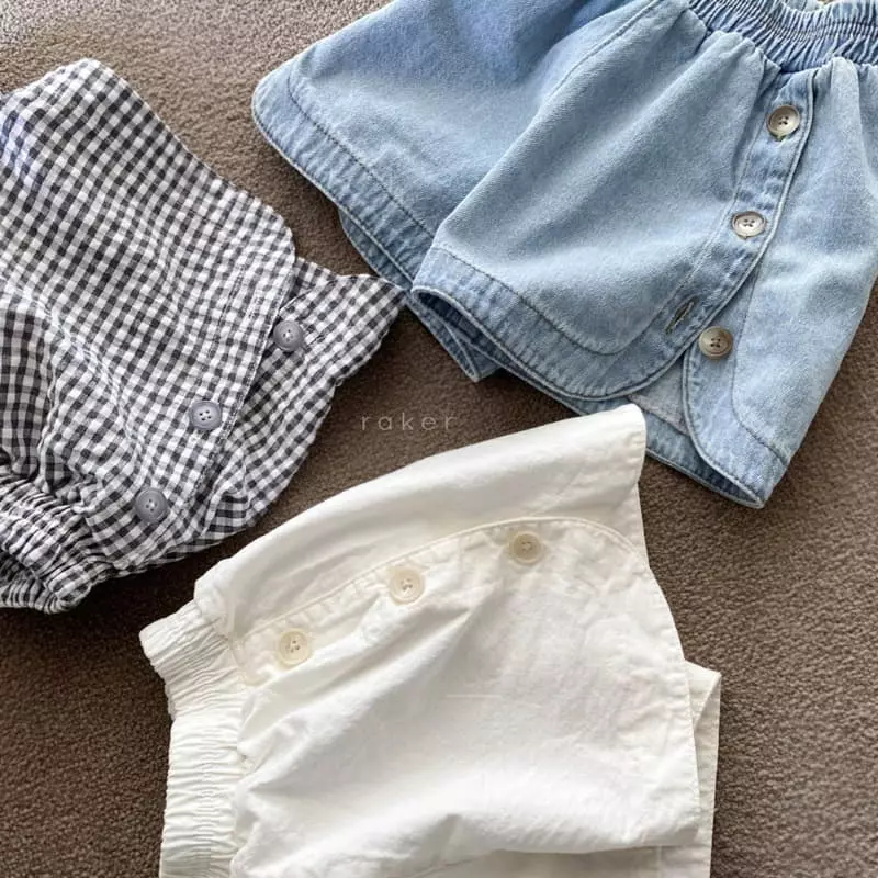 Raker - Korean Children Fashion - #magicofchildhood - Button Shorts Denim - 4