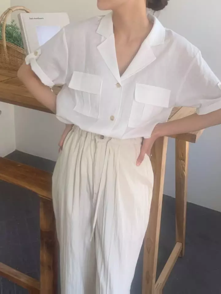 Renouveau - Korean Women Fashion - #momslook - Linen Roll-up Jacket - 2