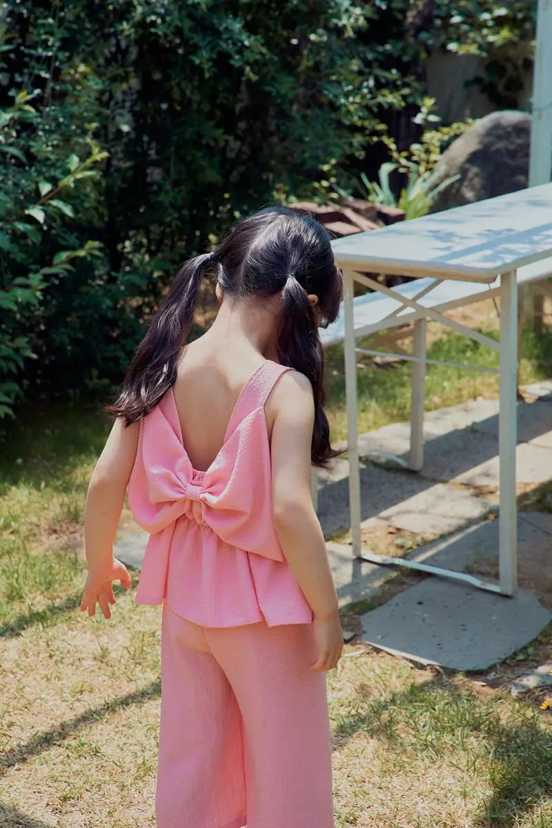 Rica - Korean Children Fashion - #prettylittlegirls - Big Ribbon Top Bottom Set - 10