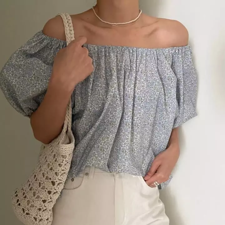 Ripple - Korean Women Fashion - #momslook - Free Shoulder Blouse - 3