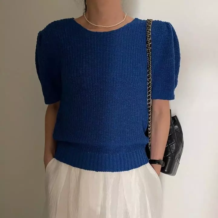Ripple - Korean Women Fashion - #shopsmall - Iv Knit Tee - 3