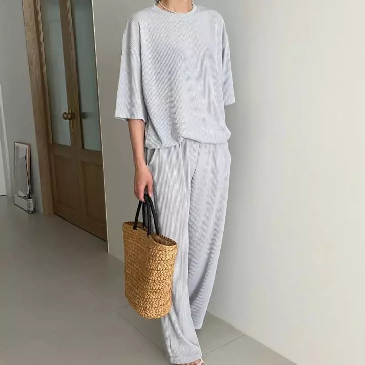 Ripple - Korean Women Fashion - #thatsdarling - Windy Cool Top Bottom Set