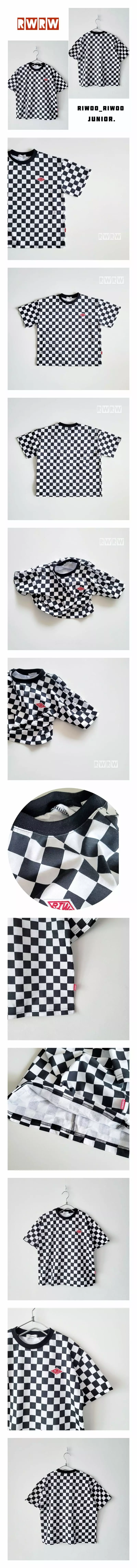 Riwoo Riwoo - Korean Junior Fashion - #childrensboutique - Check Box Tee