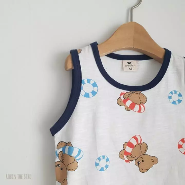 Saerobin - Korean Children Fashion - #fashionkids - Teddy Sleeveless Top Bottom Set - 4