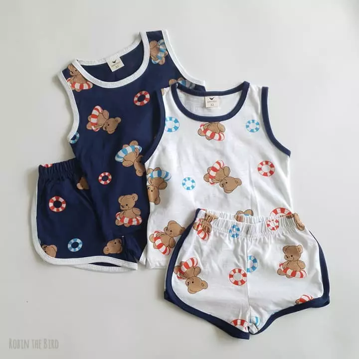 Saerobin - Korean Children Fashion - #kidzfashiontrend - Teddy Sleeveless Top Bottom Set - 6