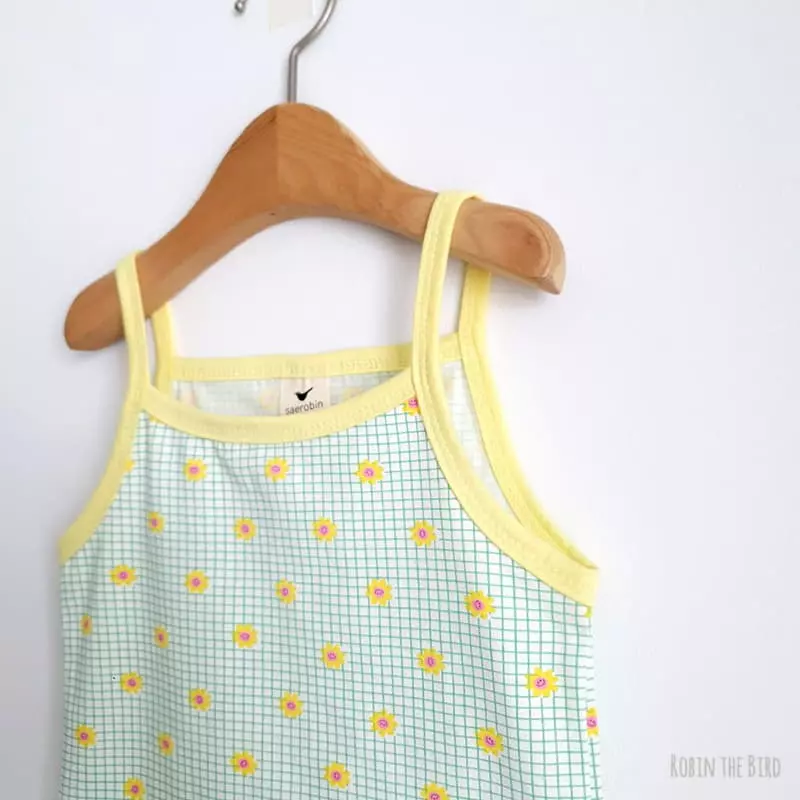 Saerobin - Korean Children Fashion - #littlefashionista - Flower Smile String Top Bottom Set - 8