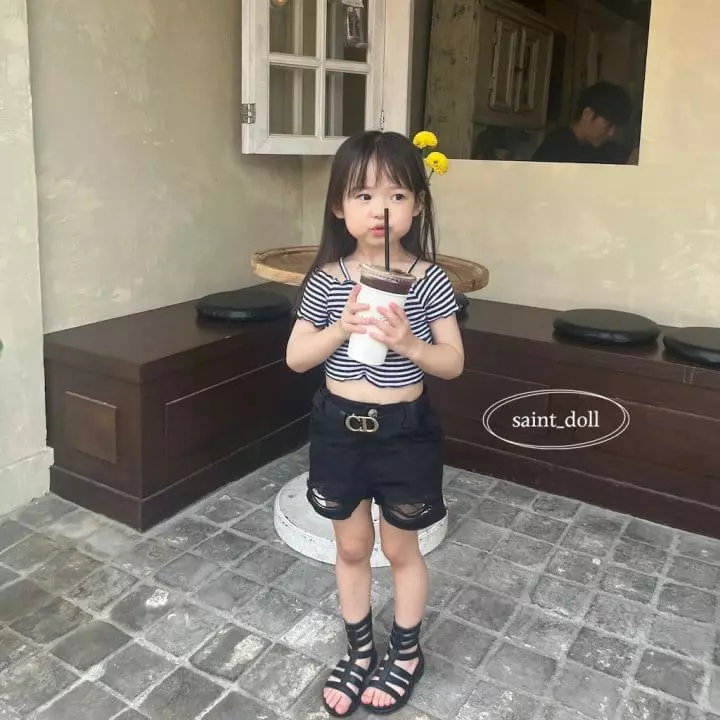 Saint Doll - Korean Children Fashion - #childrensboutique - Marine Crop Tee - 12