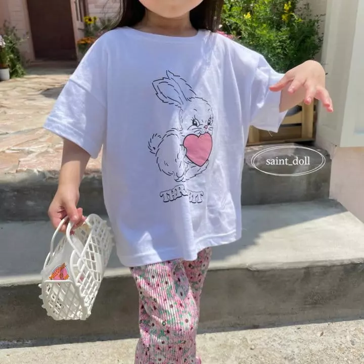 Saint Doll - Korean Children Fashion - #kidsshorts - Rabbit Heart Tee with Mom - 11
