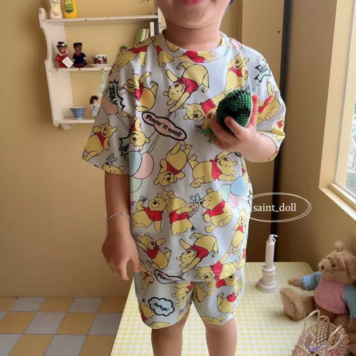 Saint Doll - Korean Children Fashion - #kidzfashiontrend - Pooh Home Wear Top Bottom Set - 6