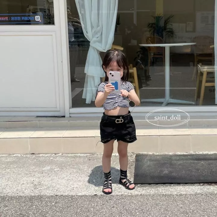 Saint Doll - Korean Children Fashion - #littlefashionista - Marine Crop Tee - 6