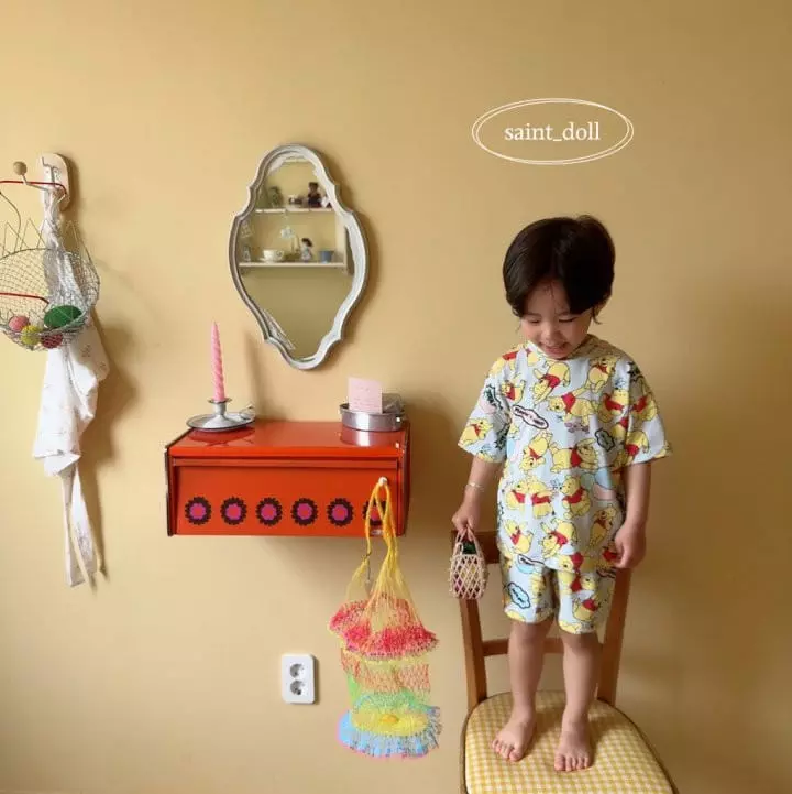 Saint Doll - Korean Children Fashion - #minifashionista - Pooh Home Wear Top Bottom Set - 10