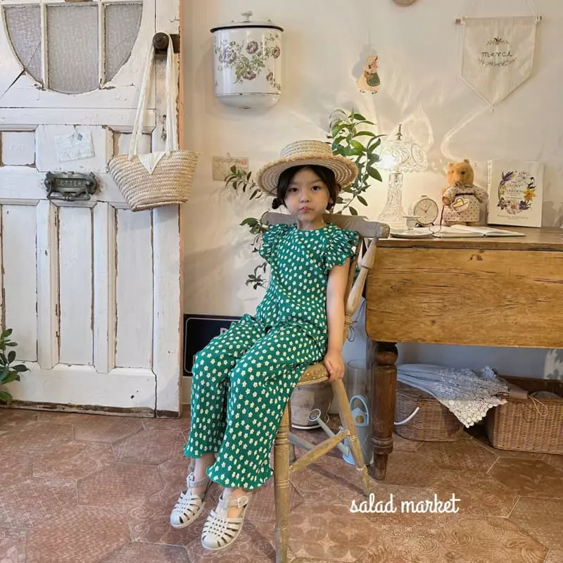 Salad Market - Korean Children Fashion - #Kfashion4kids - Daisy Pleats Top Bottom Set - 12