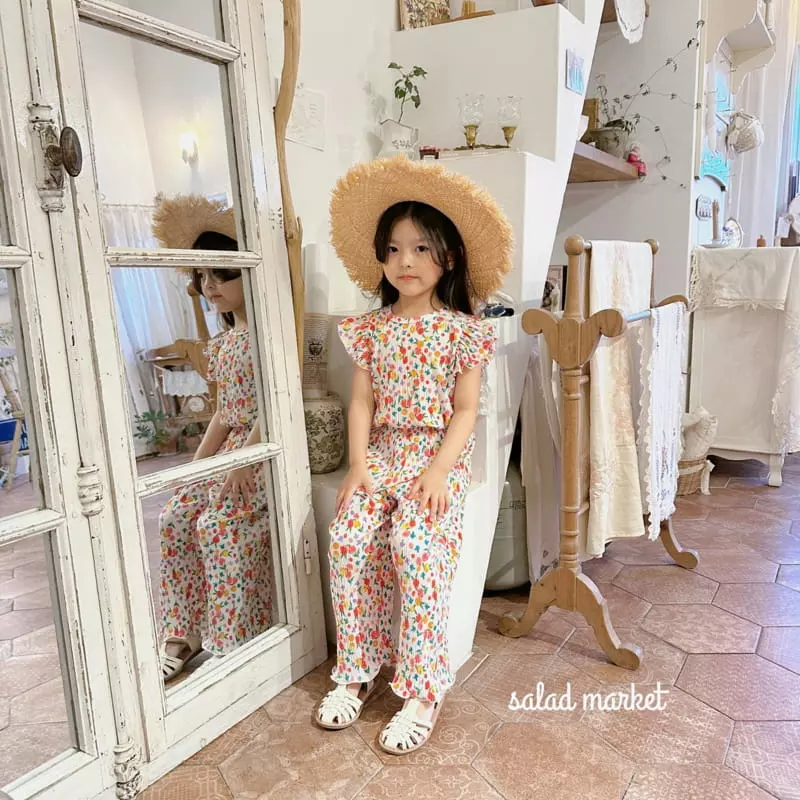 Salad Market - Korean Children Fashion - #Kfashion4kids - Camellia Pleats Top Bottom Set - 11
