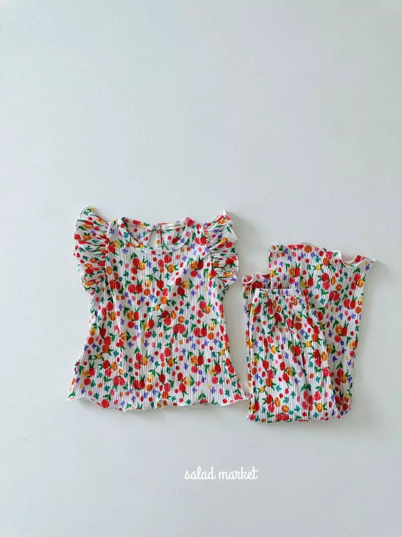 Salad Market - Korean Children Fashion - #childofig - Camellia Pleats Top Bottom Set - 3