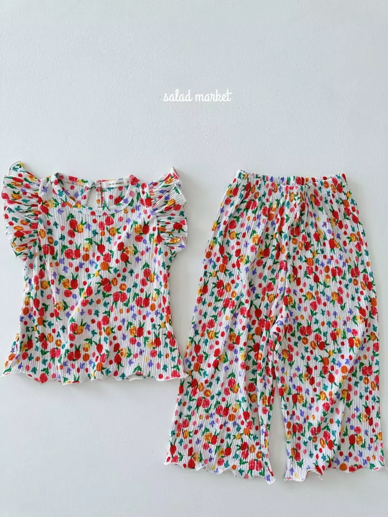 Salad Market - Korean Children Fashion - #childofig - Camellia Pleats Top Bottom Set - 4