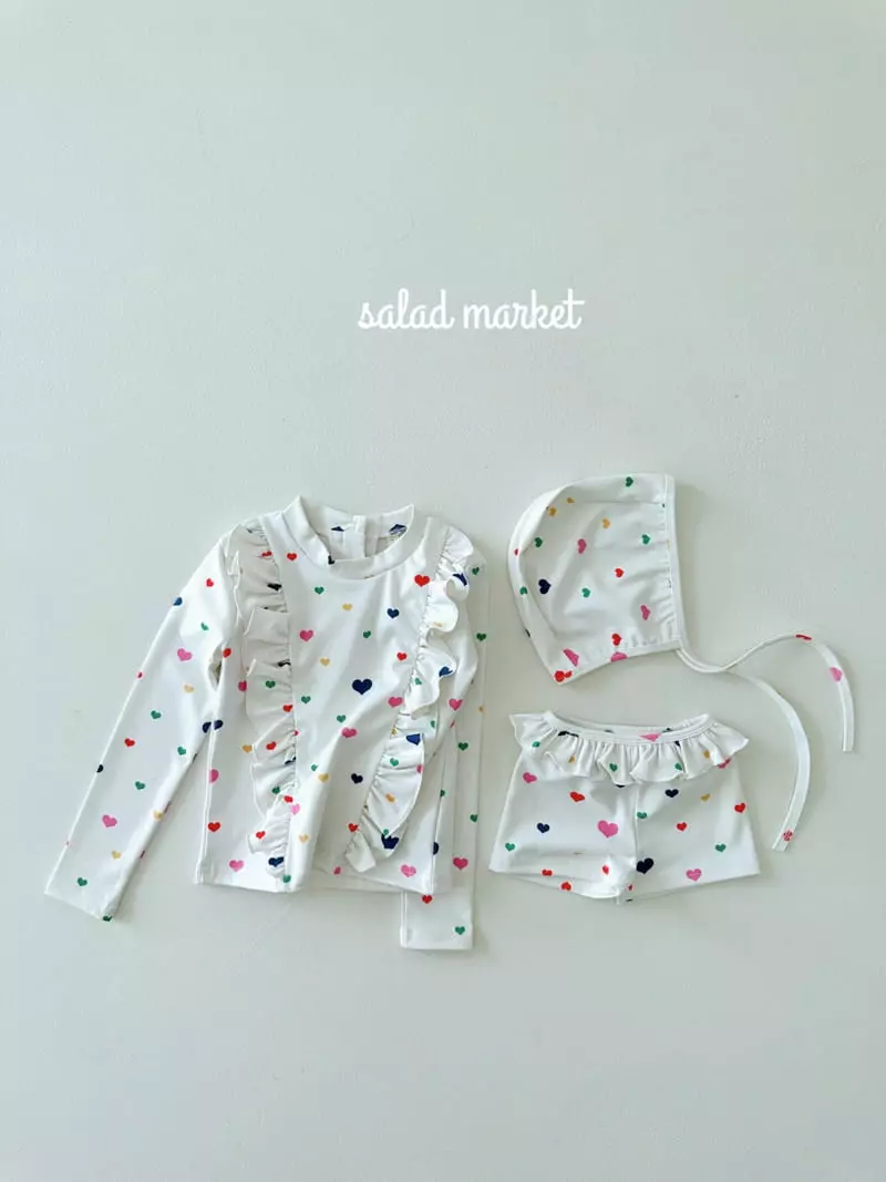 Salad Market - Korean Children Fashion - #childrensboutique - Heart Frill Rashguard
