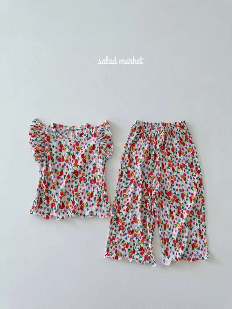 Salad Market - Korean Children Fashion - #designkidswear - Camellia Pleats Top Bottom Set - 5