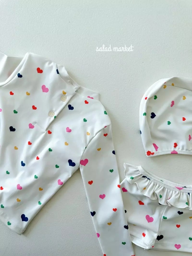 Salad Market - Korean Children Fashion - #designkidswear - Heart Frill Rashguard - 2