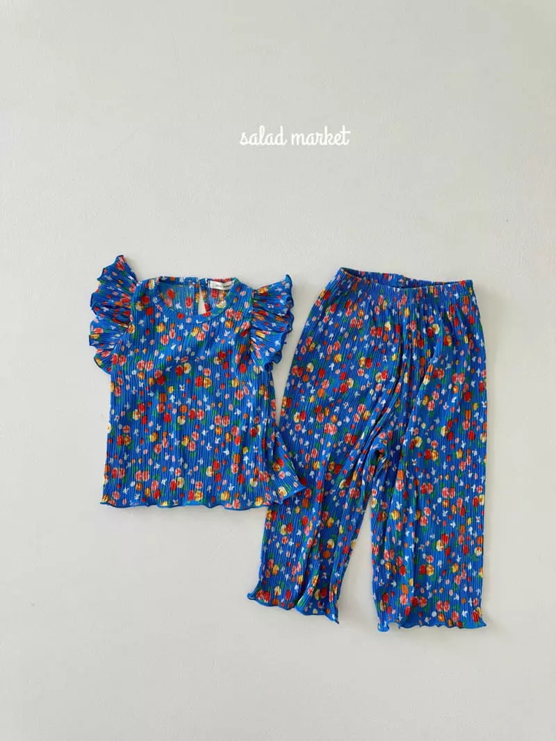 Salad Market - Korean Children Fashion - #discoveringself - Camellia Pleats Top Bottom Set - 6