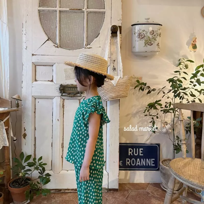 Salad Market - Korean Children Fashion - #kidsshorts - Daisy Pleats Top Bottom Set - 9