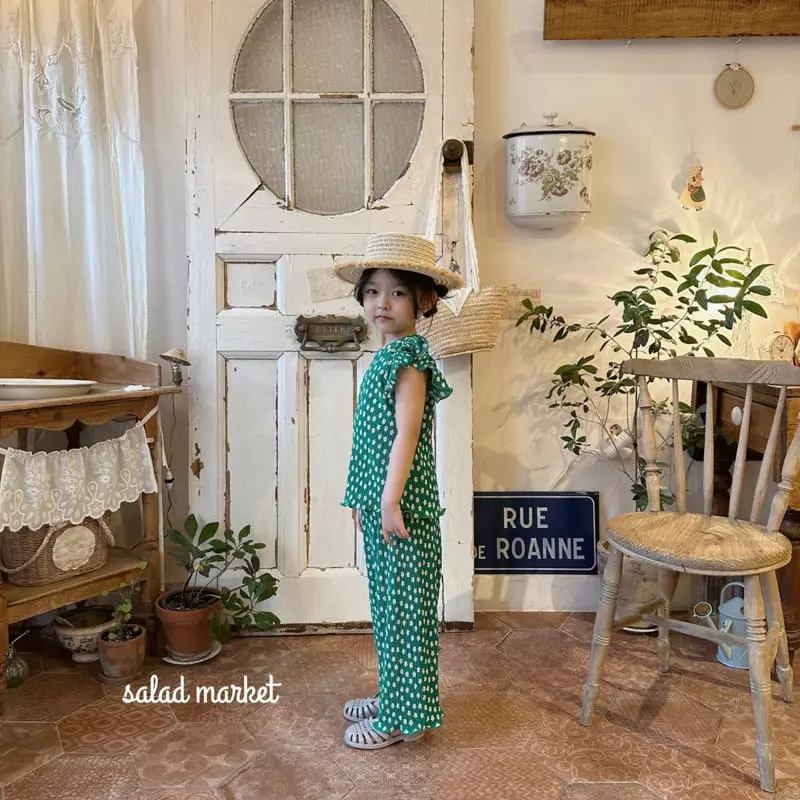 Salad Market - Korean Children Fashion - #kidsstore - Daisy Pleats Top Bottom Set - 10