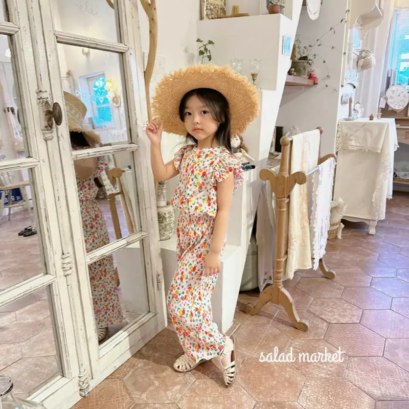 Salad Market - Korean Children Fashion - #kidsstore - Camellia Pleats Top Bottom Set - 9
